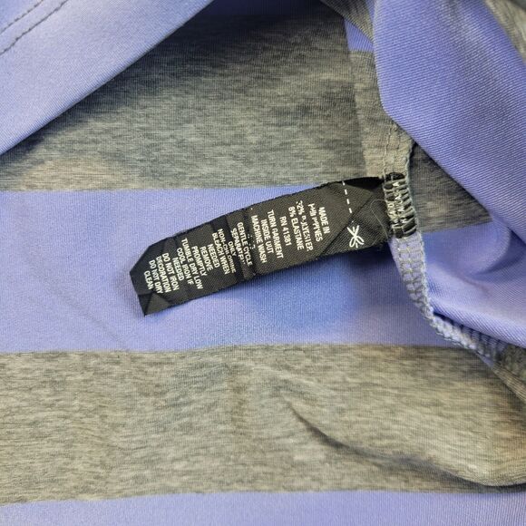 RLX Ralph Lauren Mens Polo XL Purple Gray Striped Golf Shirt BROADMOOR Logo - Picture 10 of 10